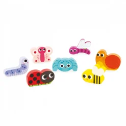 Puzzle en bois chunky animaux du jardin 7 pièces