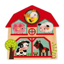 Puzzle en bois musical les copains de la ferme 5 pièces