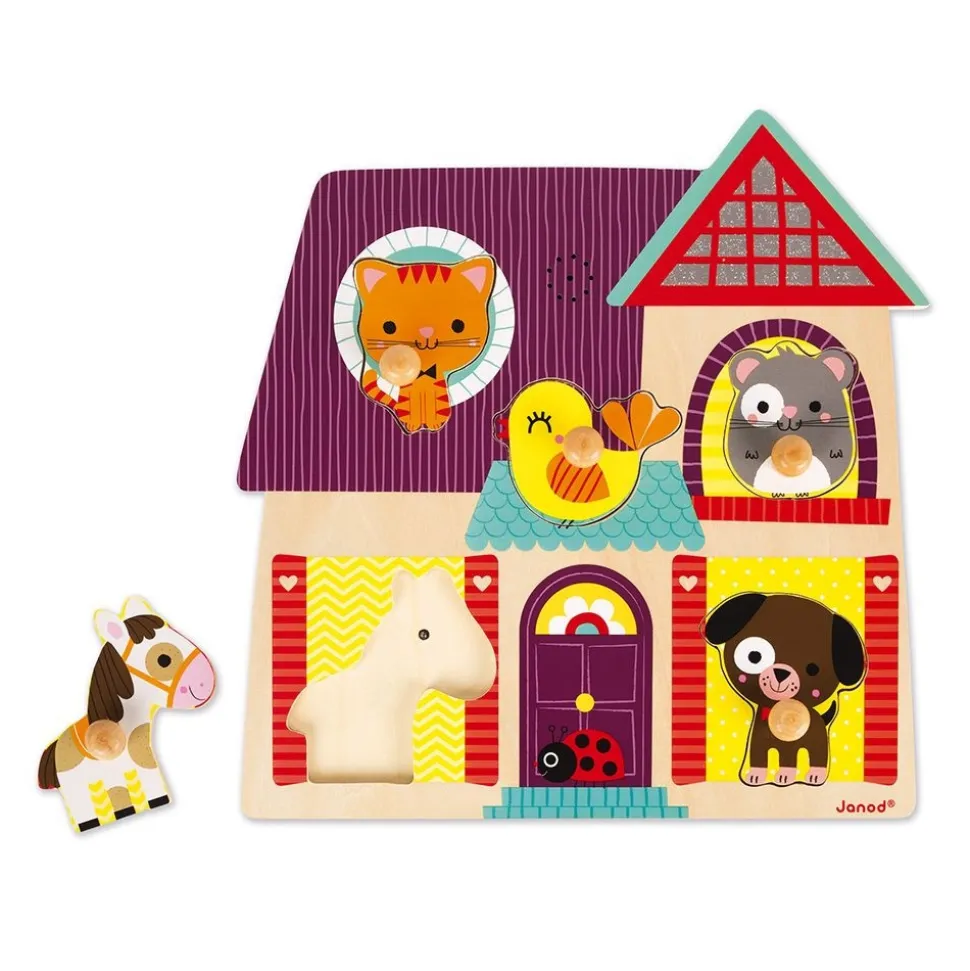 Puzzle en bois musical mes petits compagnons 5 pièces