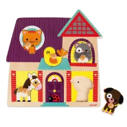Puzzle en bois musical mes petits compagnons 5 pièces