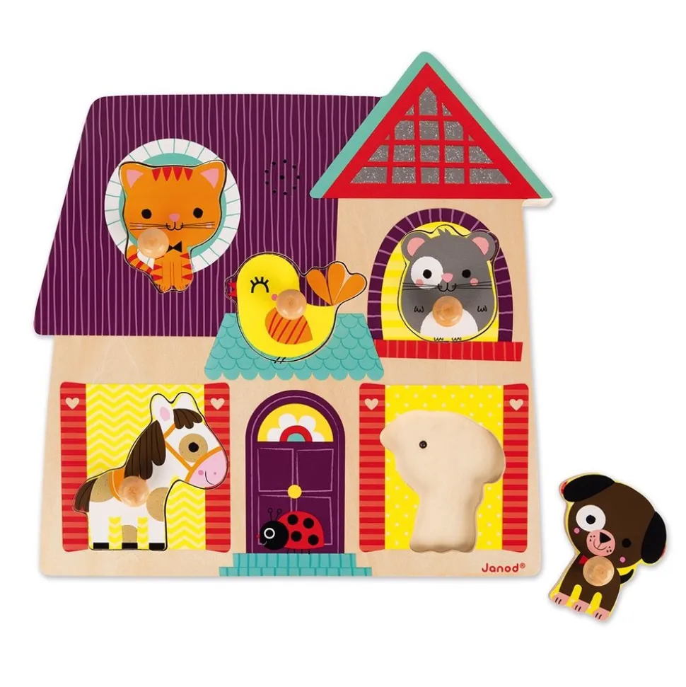 Puzzle en bois musical mes petits compagnons 5 pièces