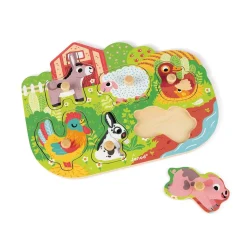 Puzzle en bois premier âge happy farm