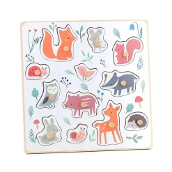 Puzzle encastrement en bois les animaux de la forêt