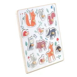 Puzzle encastrement en bois les animaux de la forêt