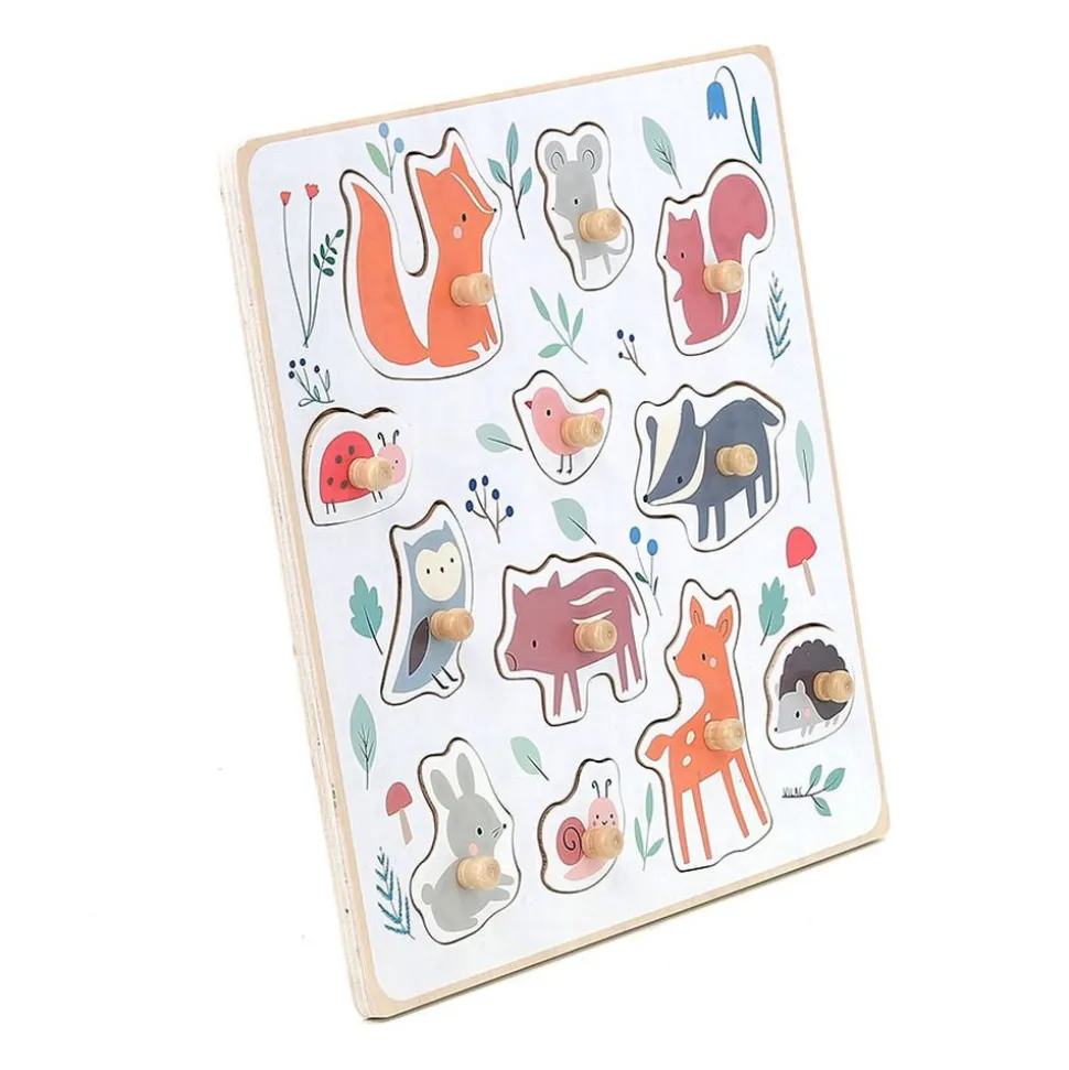 Puzzle encastrement en bois les animaux de la forêt