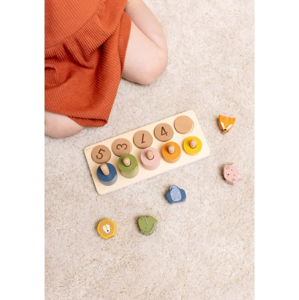 Puzzle enfant à chiffres 1-5 en bois