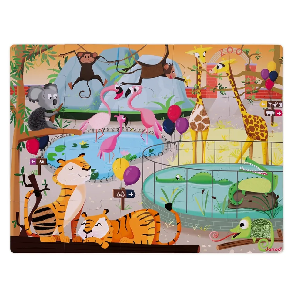 Puzzle enfant tactile journée au zoo 20 pièces
