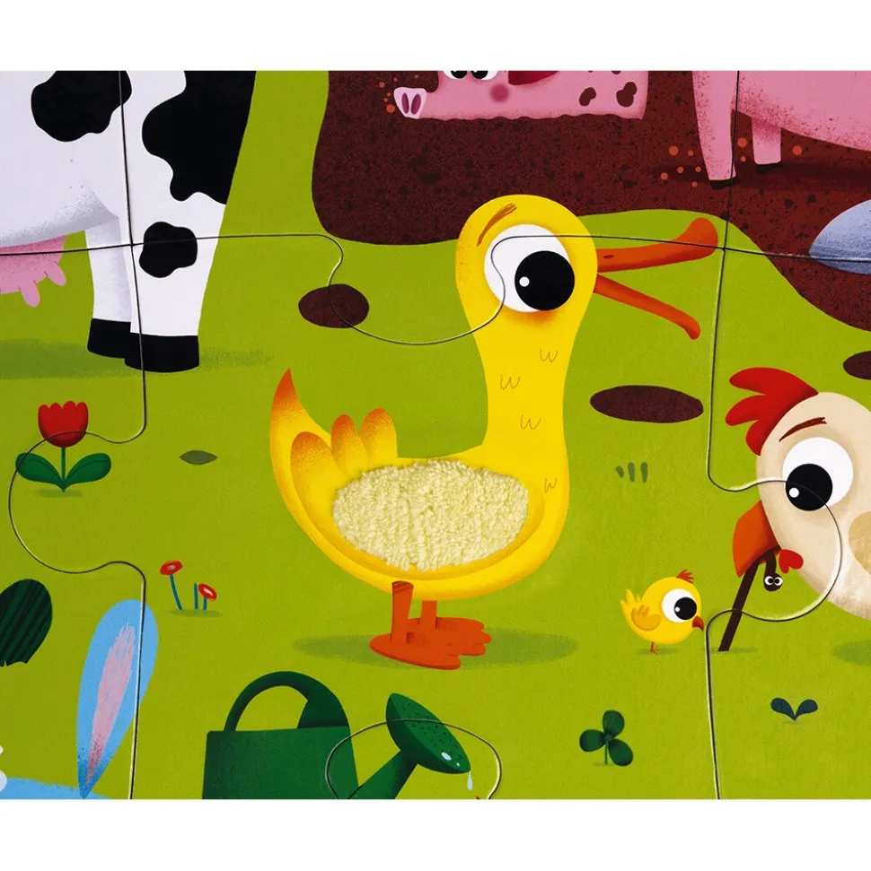Puzzle enfant tactile les animaux de la ferme 20 pièces