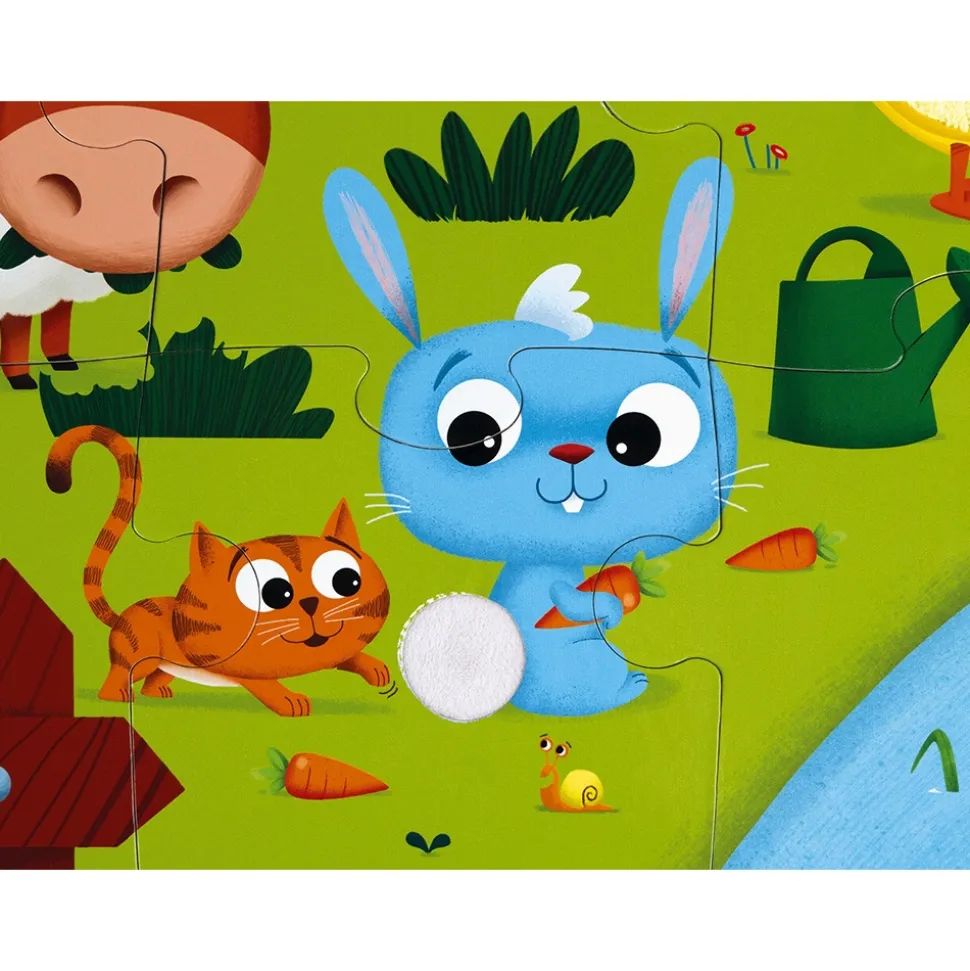 Puzzle enfant tactile les animaux de la ferme 20 pièces