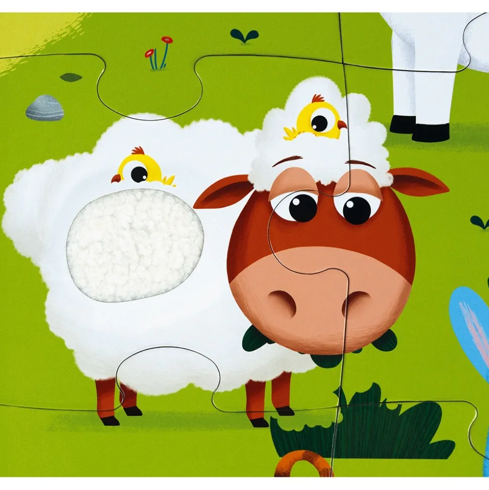 Puzzle enfant tactile les animaux de la ferme 20 pièces
