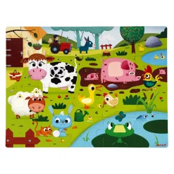 Puzzle enfant tactile les animaux de la ferme 20 pièces