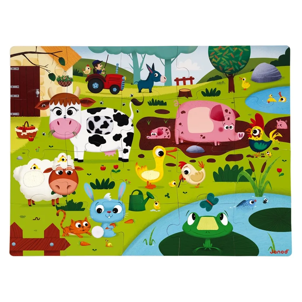 Puzzle enfant tactile les animaux de la ferme 20 pièces