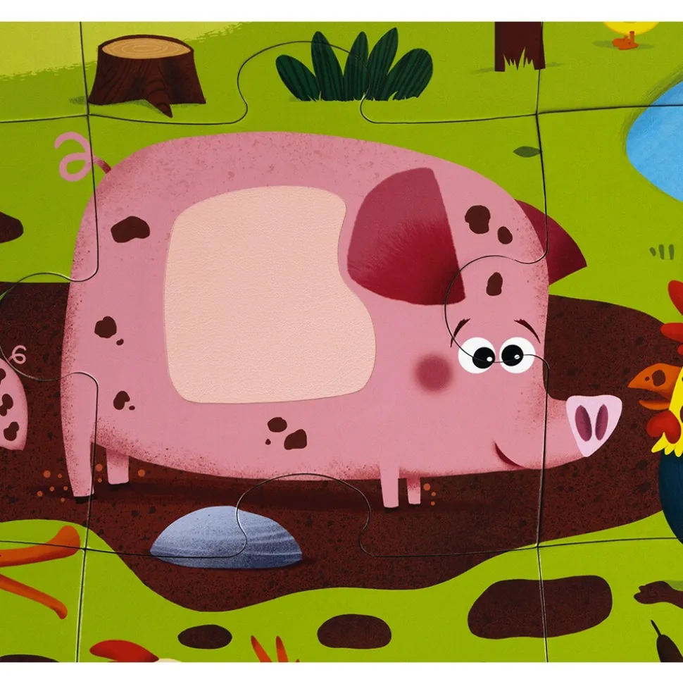 Puzzle enfant tactile les animaux de la ferme 20 pièces