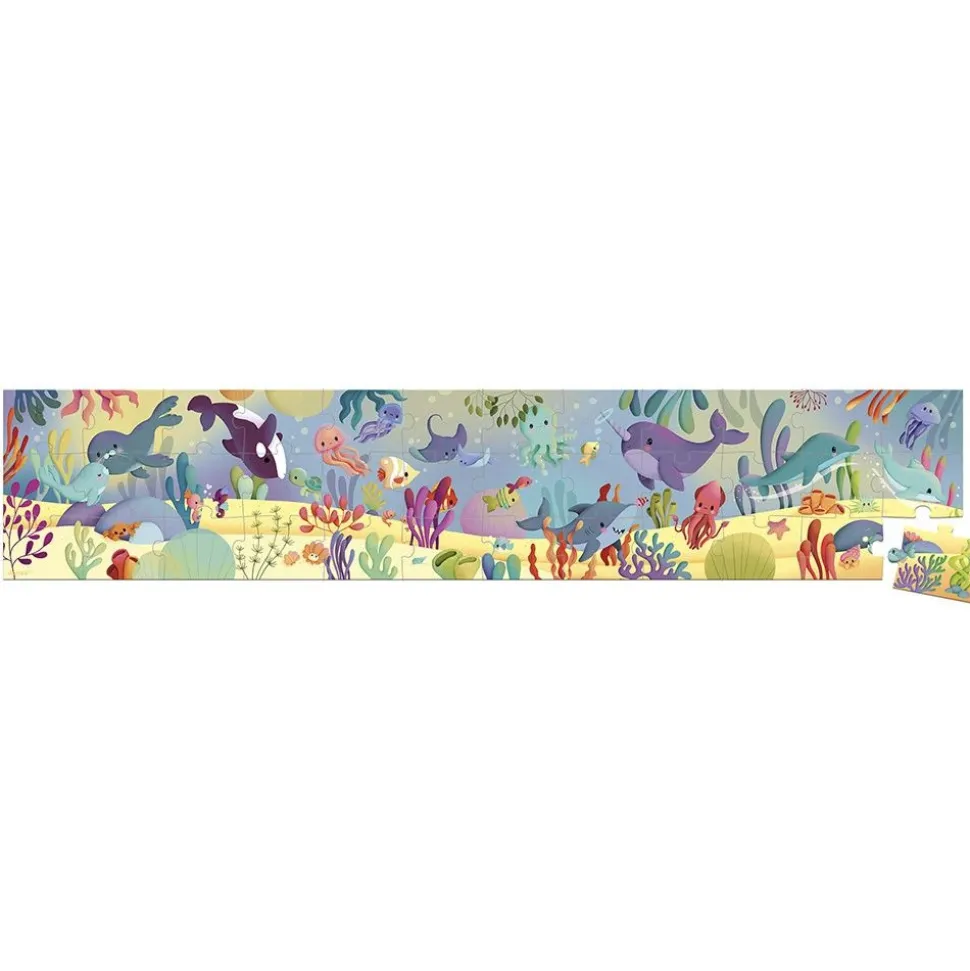 Puzzle frise 36 pièces les animaux marins