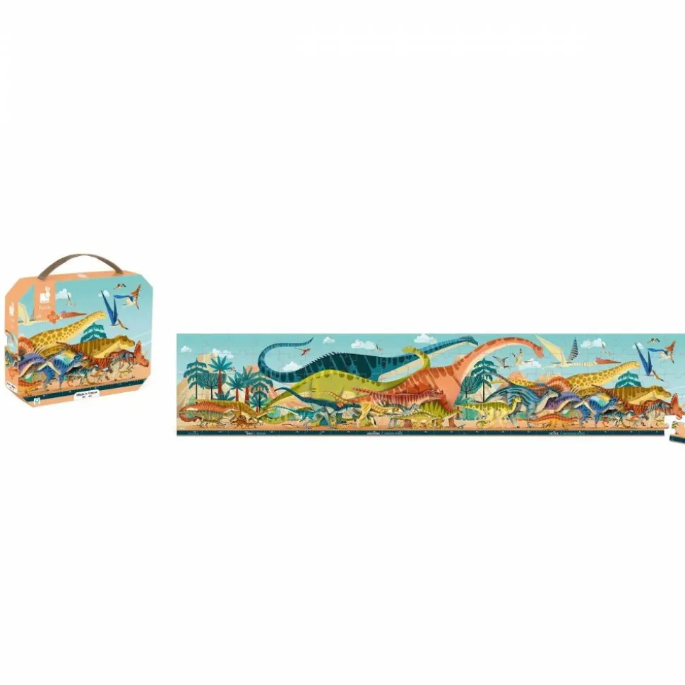 Puzzle panoramique 100 pièces dinosaures