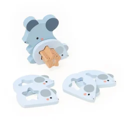 Puzzles 3d en bois animaux à compter et associer