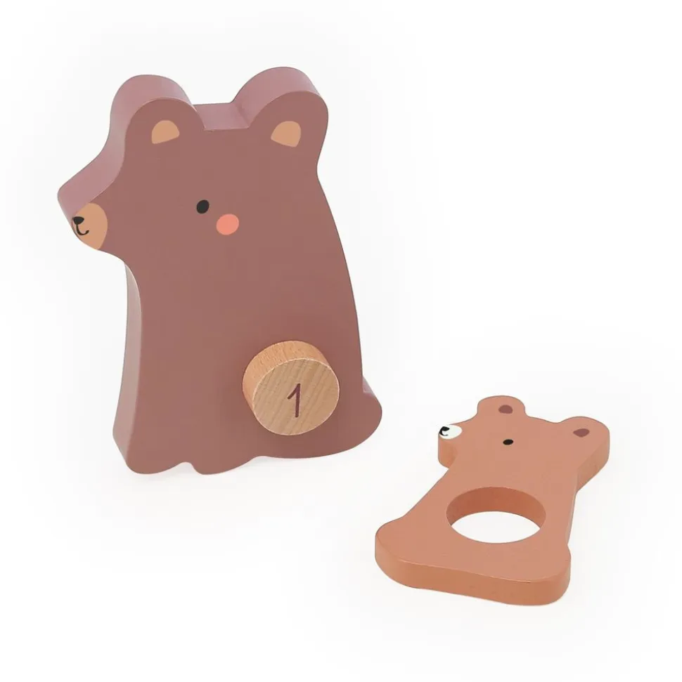 Puzzles 3d en bois animaux à compter et associer