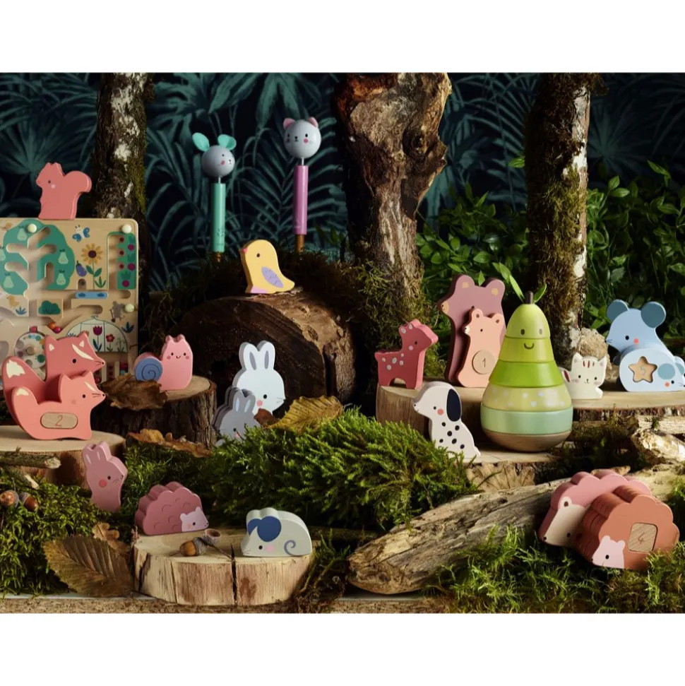 Puzzles 3d en bois animaux à compter et associer