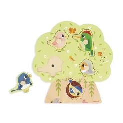 Puzzle sonore en bois enfant 5 pièces oiseau