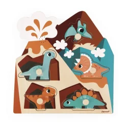 Puzzle sonore en bois enfant 5 pièces dinosaures
