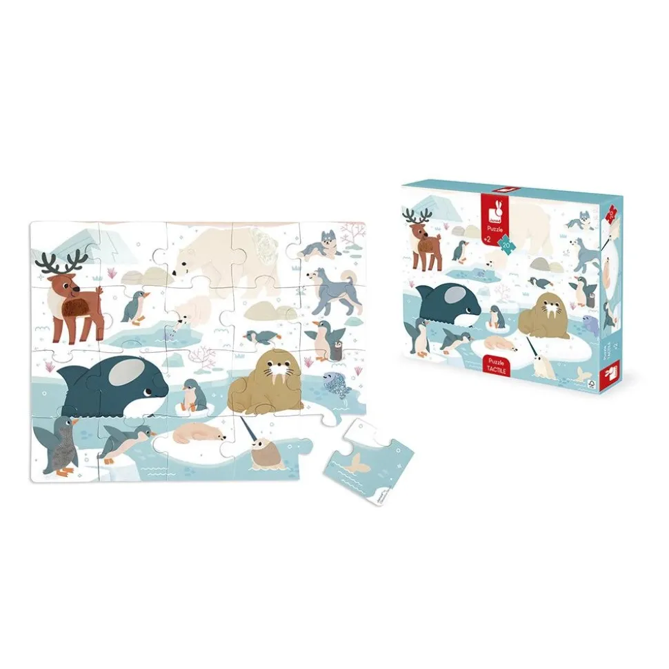 Puzzle tactile animaux polaires 20 pièces