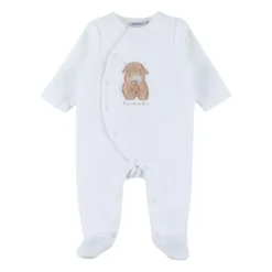 Pyjama bébé en velours blanc - fluffy - 6 mois