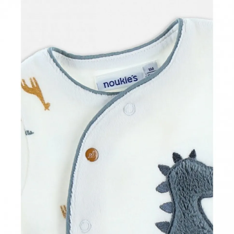 Pyjama bébé en velours dinosaure - 0 mois