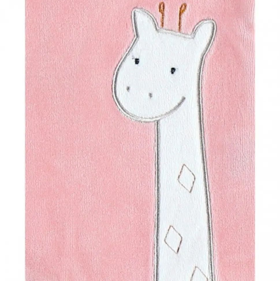 Pyjama bébé en velours girafe rose - 0 mois