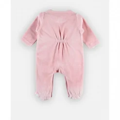 Pyjama bébé en velours girafe rose - 0 mois