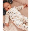 Pyjama bébé velours blanc dinosaures et girafes naissance