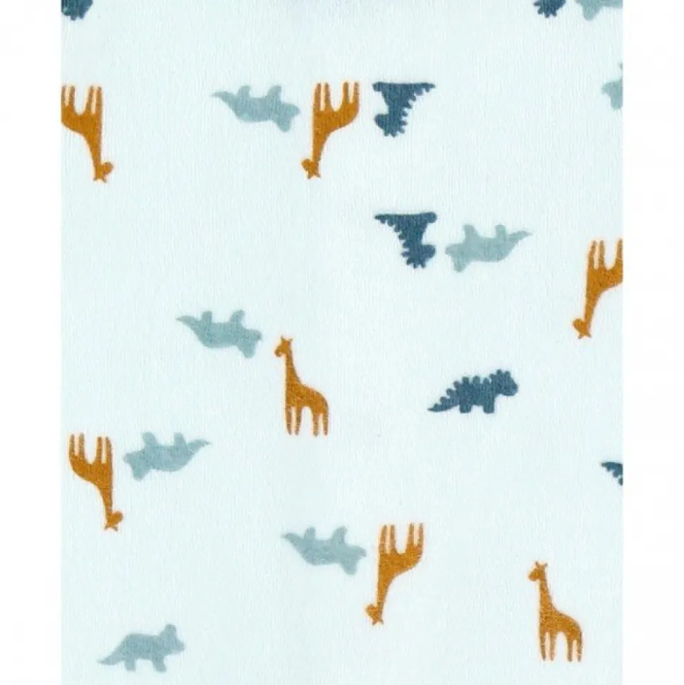 Pyjama bébé velours blanc dinosaures et girafes naissance