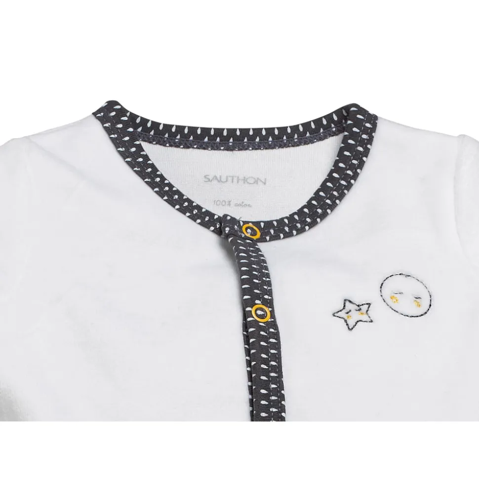 Pyjama bébé velours blanc/gris babyfan 3 mois