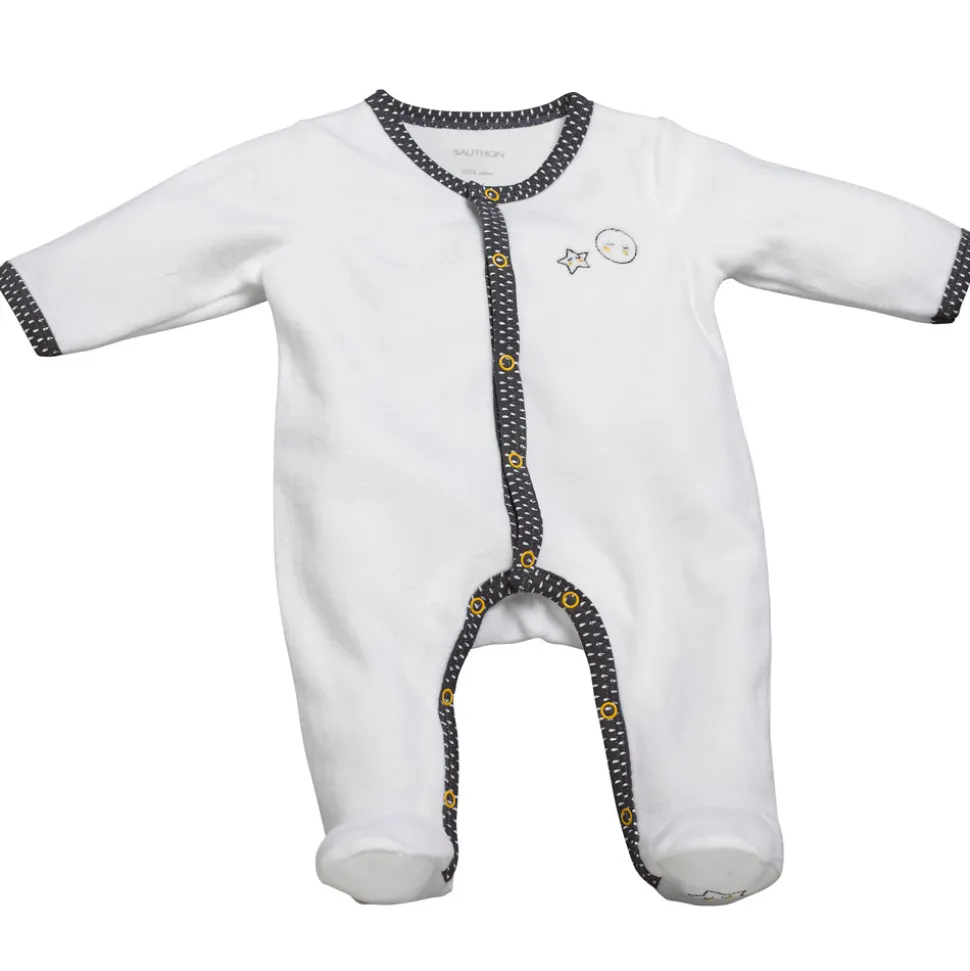 Pyjama bébé velours blanc/gris babyfan 3 mois