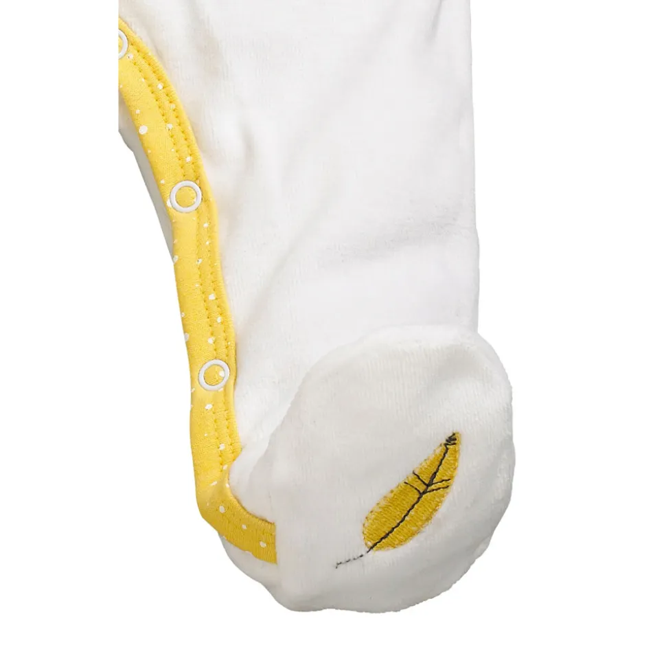 Pyjama bébé velours blanc/jaune babyfan 1 mois