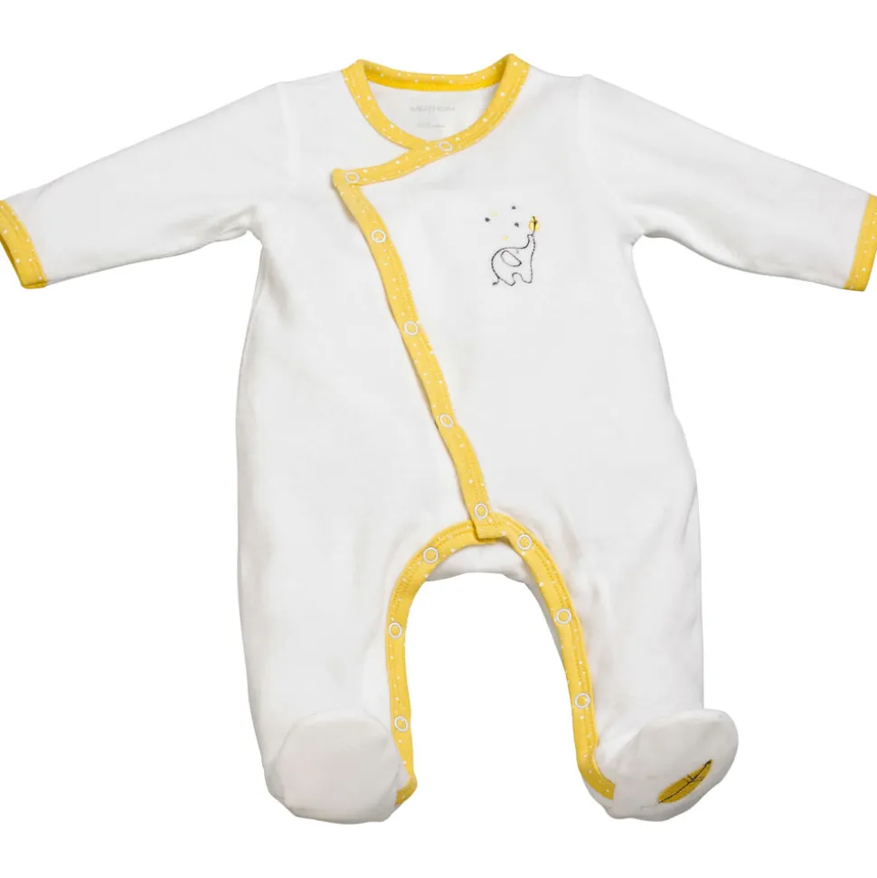 Pyjama bébé velours blanc/jaune babyfan naissance