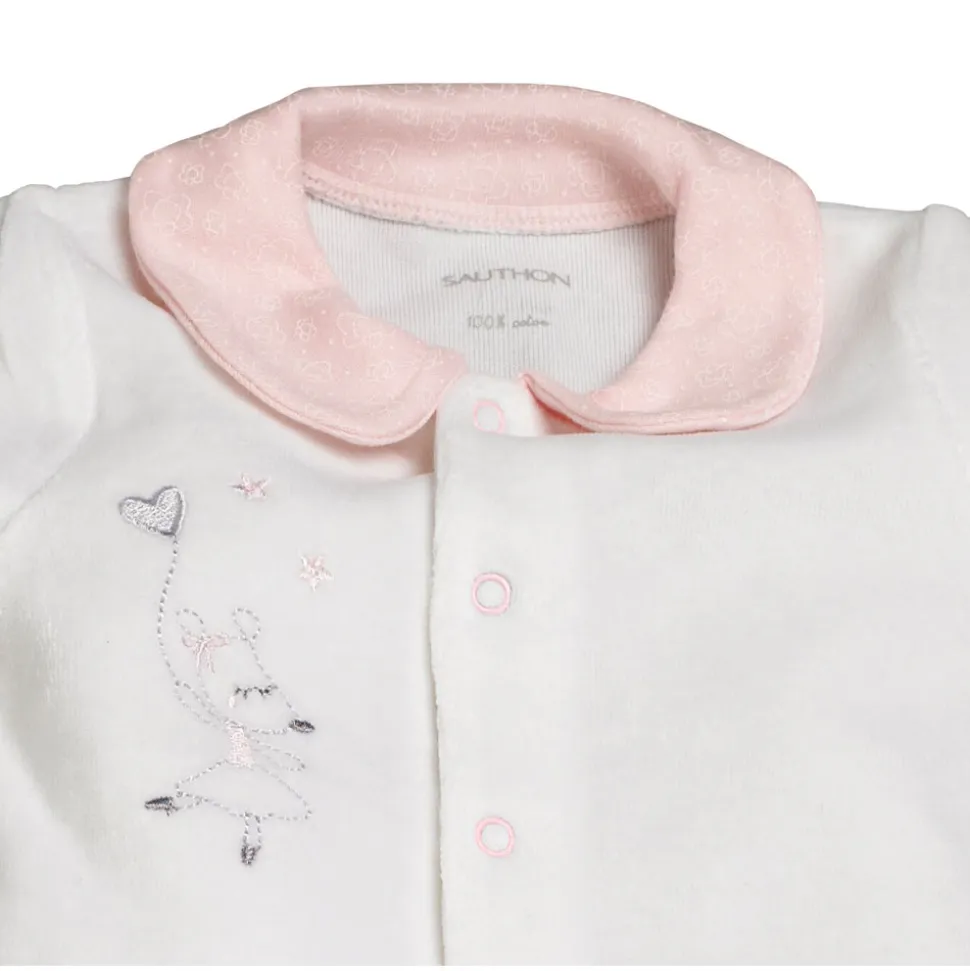Pyjama bébé velours blanc lilibelle naissance