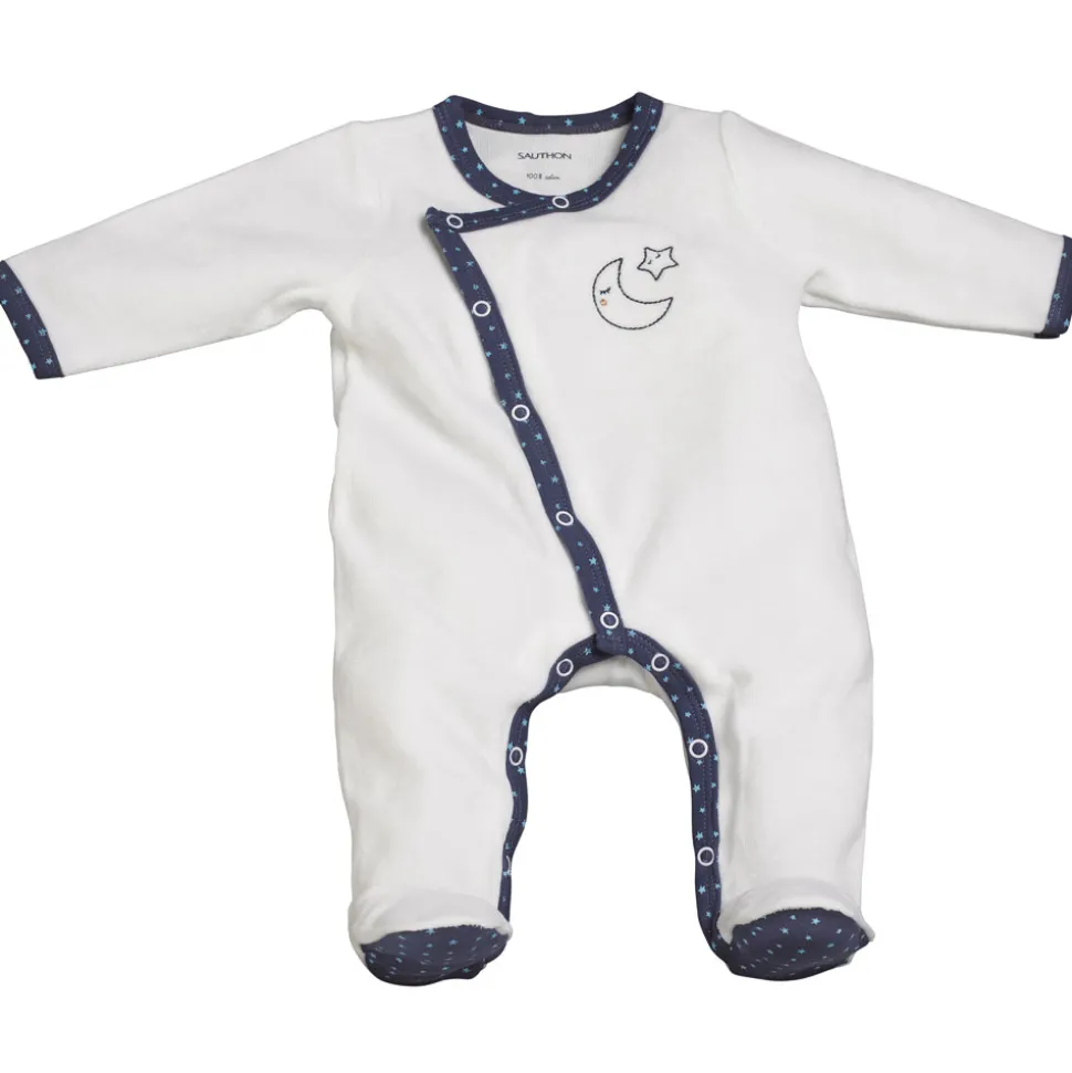 Pyjama bébé velours blanc 1 mois merlin