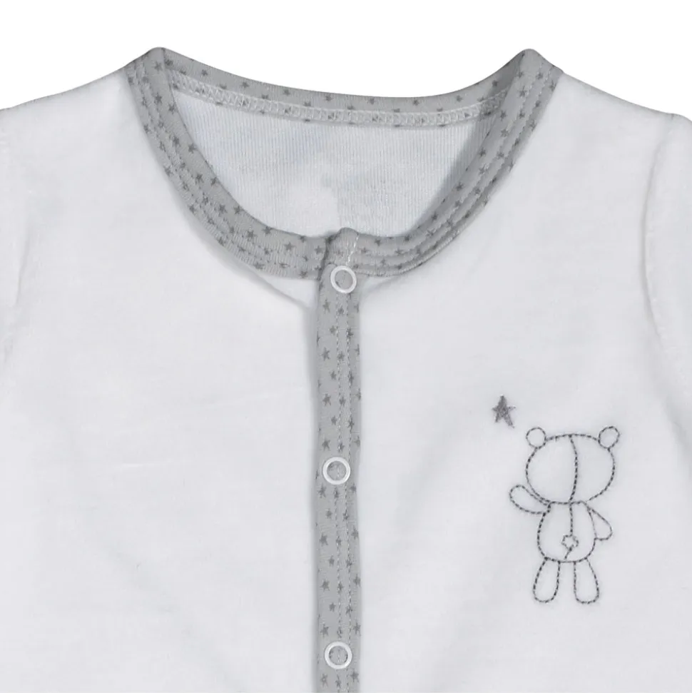 Pyjama bébé velours blanc ours céleste naissance