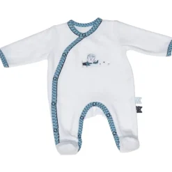 Pyjama bébé velours blanc ours lazare naissance