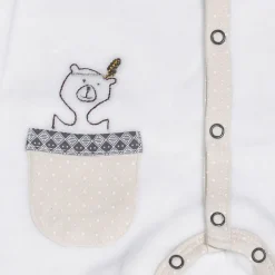 Pyjama bébé velours blanc ours timouki 3 mois