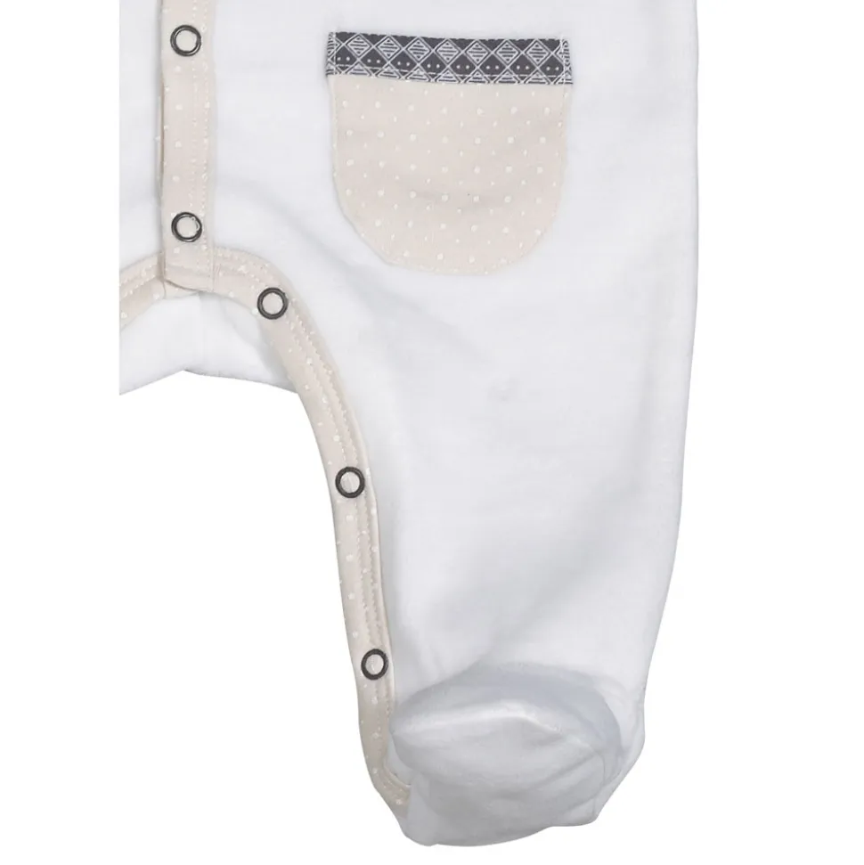 Pyjama bébé velours blanc ours timouki 3 mois