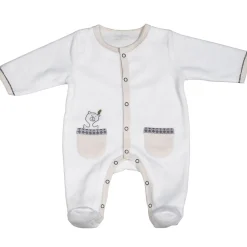 Pyjama bébé velours blanc ours timouki 3 mois