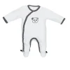 Pyjama bébé velours blanc panda chao chao naissance ouverture côté