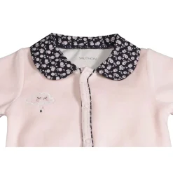 Pyjama bébé velours rose miss fleur de lune naissance