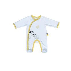 Pyjama bébé velours zebre pluche et pompon naissance