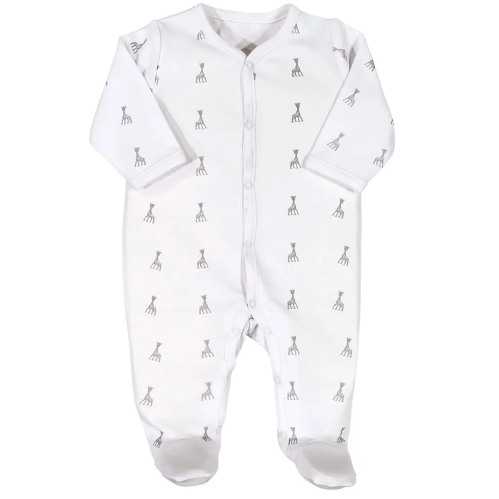 Pyjama coton sophie la girafe 3 mois gris