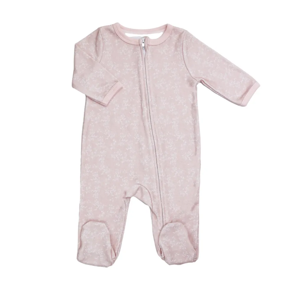 Pyjama coton zip 3 mois rose