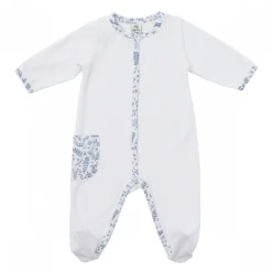 Pyjama hiver en maille bouclette velours blanc - forêt enchantée - 3 mois