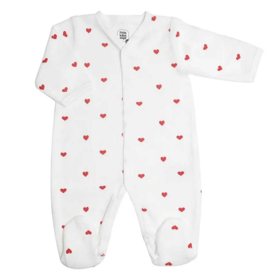 Pyjama prématuré coeur rouge
