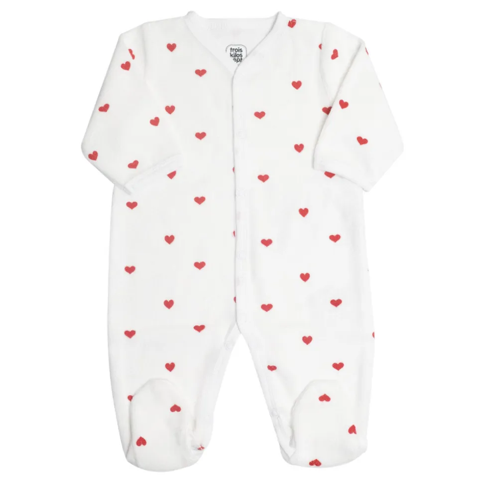 Pyjama prématuré coeur rouge